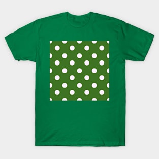 Vintage white dots on green T-Shirt